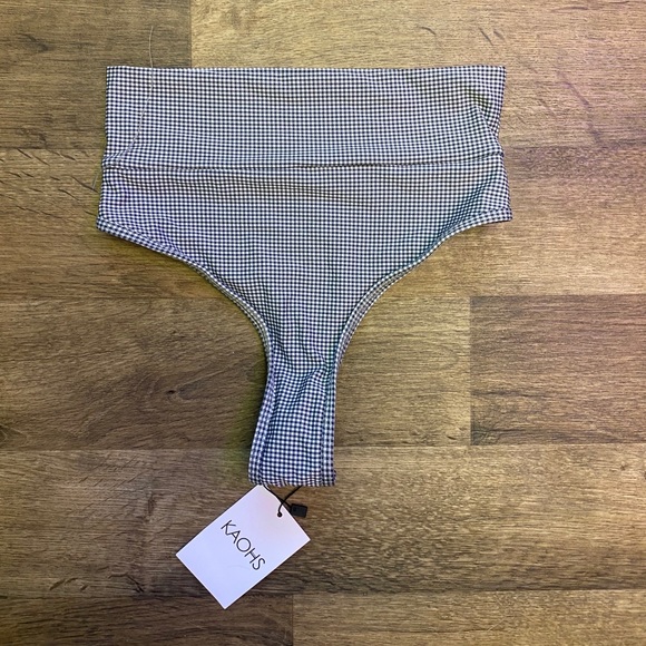 Kaohs swim high waisted cheeky thong bikini bottom - Picture 1 of 4